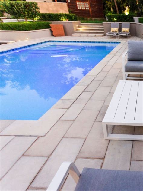 Beautiful Pool With Copings And Stairs In The Background Beautiful