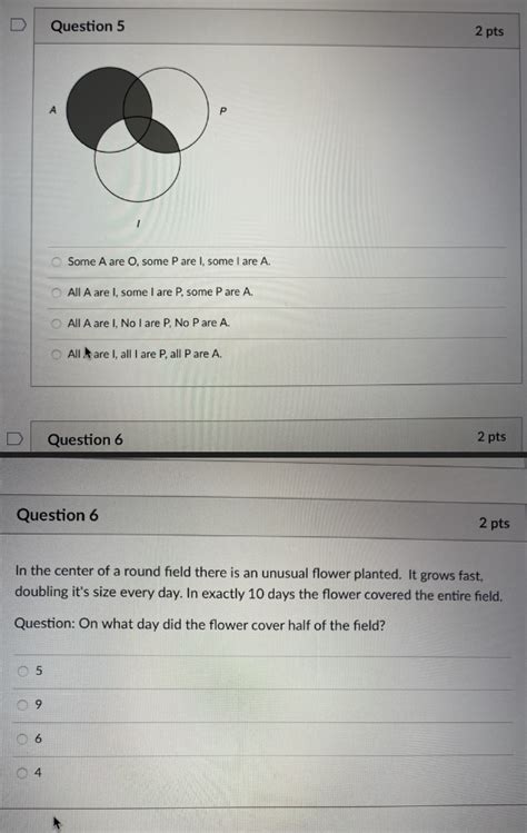 Solved Question 5 2 Pts А P Some A Are O Some Pare I Some