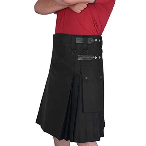 Kiltshop Mens Black Utility Kilt Kilts For Mens Etsy