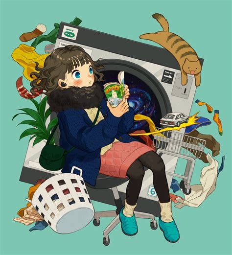 お知らせ】pixivisionさんのコインランドリーのイラスト特集にてこちらの」 イナガキスミカのイラスト