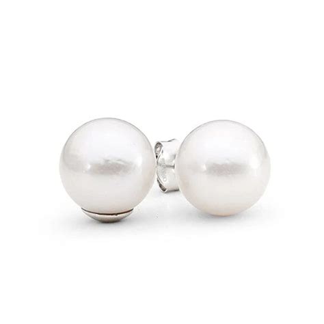 Classic White Edison Stud Earrings Christos Jewellery Christos