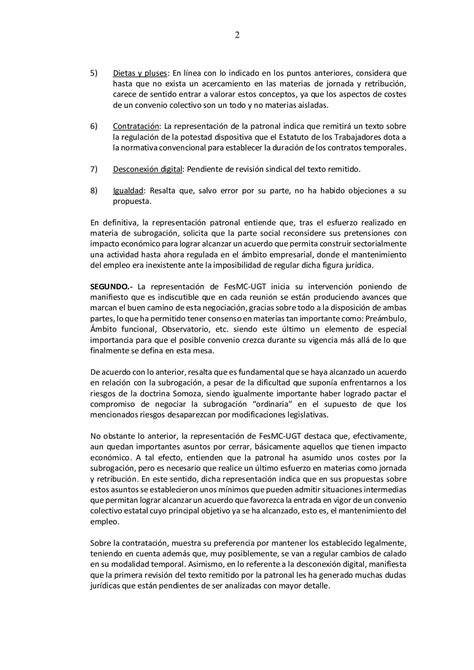 Acta VI Del Convenio Colectivo Sectorial De Servicios Auxiliares