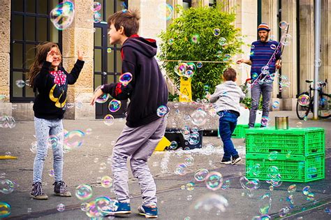 Royalty Free Photo Children Playing Bubbles During Daytime Pickpik