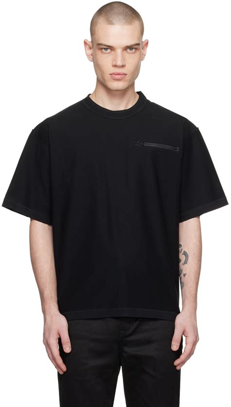 Sacai Black Inverted Seam T Shirt Ssense