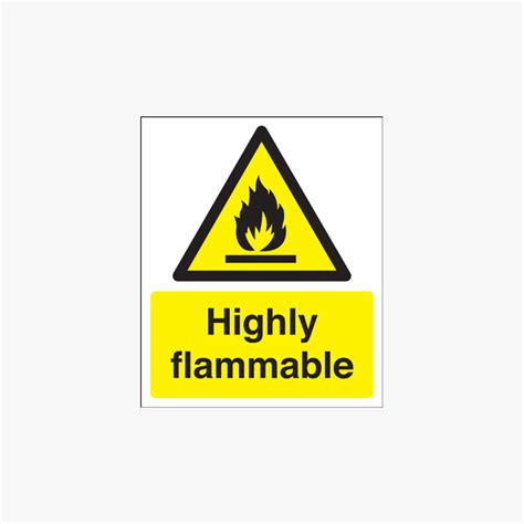 Highly Flammable Plastic 150x125mm Signs Safety Sign Uk