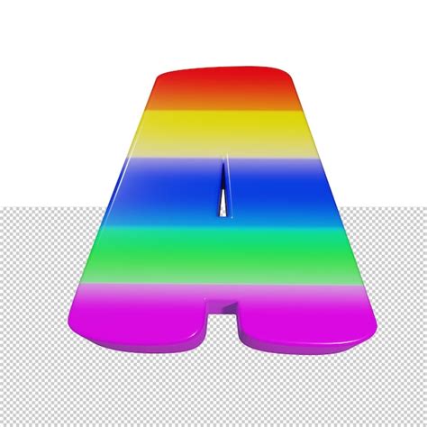 Premium Psd Letter A Rainbow Text Effect D Render