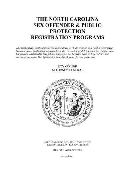 The North Carolina Sex Offender And Public Protection Registration