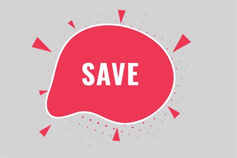 save button speech bubble banner label save  vector art