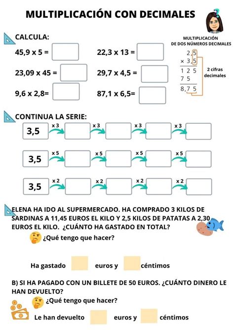 Actividad Online De Decimales Multiplicación De Decimales Numeros