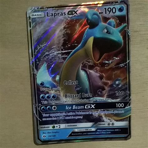 Lapras GX carta ultra rara brilhante do Pokémon da primeira geração