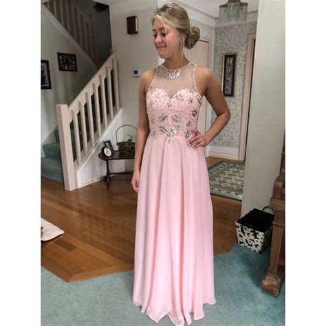 Light Pink Long Formalprom Dress Gem