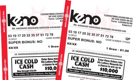 Keno Ice Cold Cash – Maryland Lottery