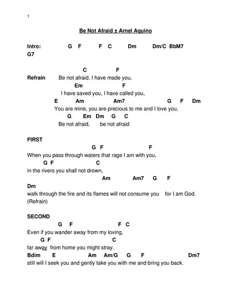 Docx Be Not Afraid Chords Dokumen Tips