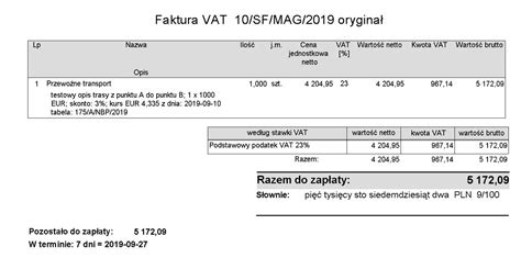 Szybki Kreator Kalkulator Faktury Transportowej W Subiekcie GT