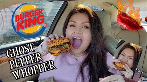 Trying Burger Kings New Ghost Pepper Whopper Reviewmukbang 2022