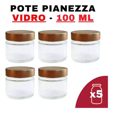 Kit Pote De Vidro Pianezza Tampa Em Metal Bronze Ml Parcelamento