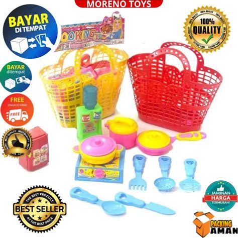 Jual Mainan Anak Perempuan Masak Masakan Cooking Set Keranjang Belanja