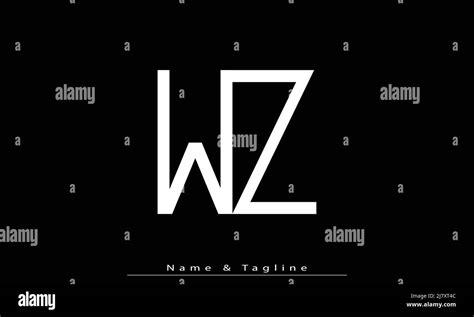 Letras Del Alfabeto Iniciales Logotipo Del Monograma Wz Zw Imagen