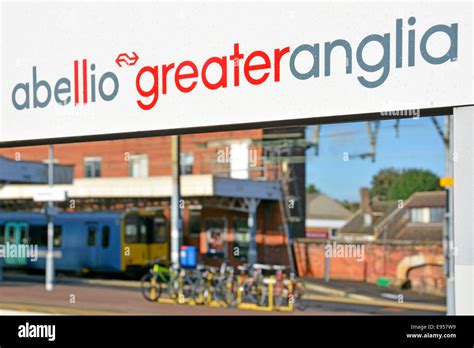 Abellio Greater Anglia Brand Name On Railway Station Platform Sign