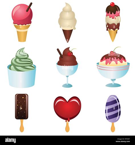 Una Ilustración Vectorial De Helado De Iconos Imagen Vector De Stock