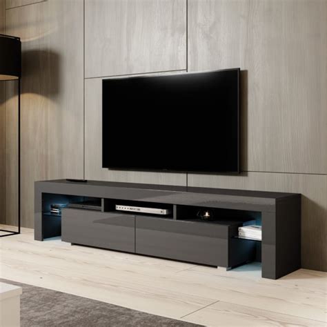 Toronto Szafka RTV 200 Cm Szara High Glossy Furniture Sklep EMPIK