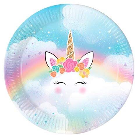 Tesco Unicorn Plate 10 Pack 23cm Tesco Groceries