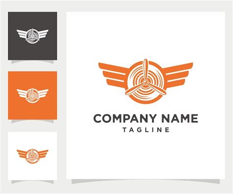 Premium Vector | Airplane propeller repair shop vector logo