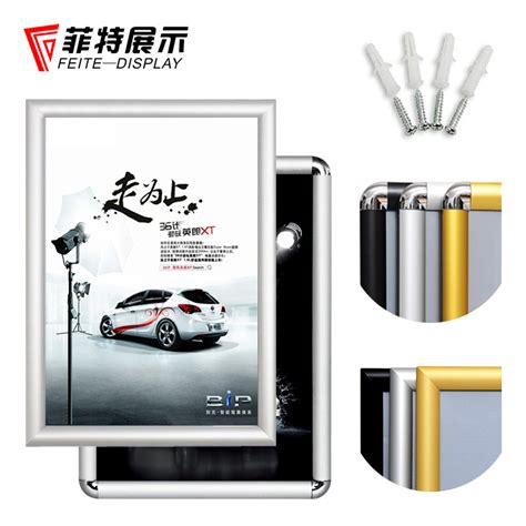 Silver Aluminum Poster Frame Round Corner Snap Frame A Size China