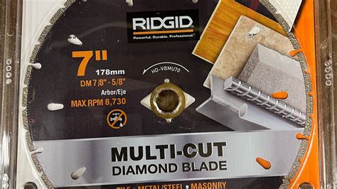 Ridgid 7” Multi Cut Diamond Blade Youtube