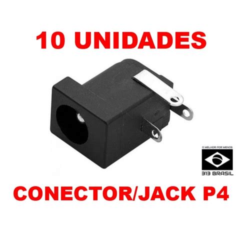 Conector Jack P4 2 1mm Fêmea Fonte Power Dc Compatível Para Arduino