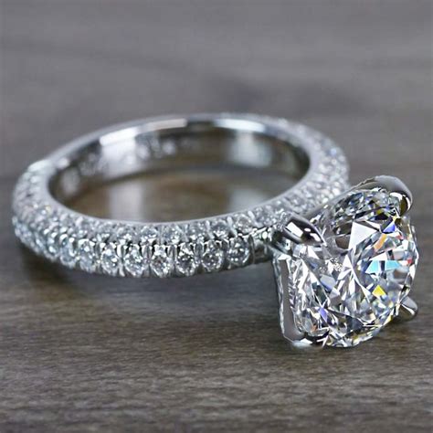 Gleaming Carat Diamond Engagement Ring Pave Set