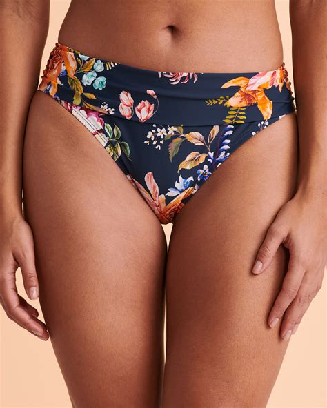 JANTZEN FLORAL ENCHANTMENT Folded Waistband Bikini Bottom Floral