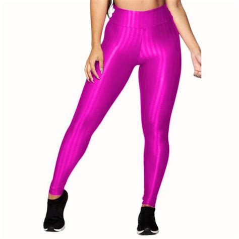 Calça Legging Poliamida 3d Wolfox Básico Cintura Alta Feminina Tecido