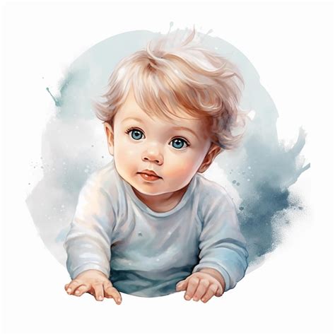 Premium Photo Adorable Baby On Watercolor Illustration