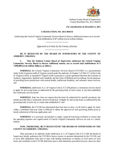 Resolution Authorizing The Issuance And Sale Of Sewer Doc Template