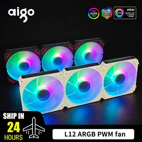 Aigo L12 Rgb Fan Ventoinha PC 120mm Computer Case Fans Cooler Kit No