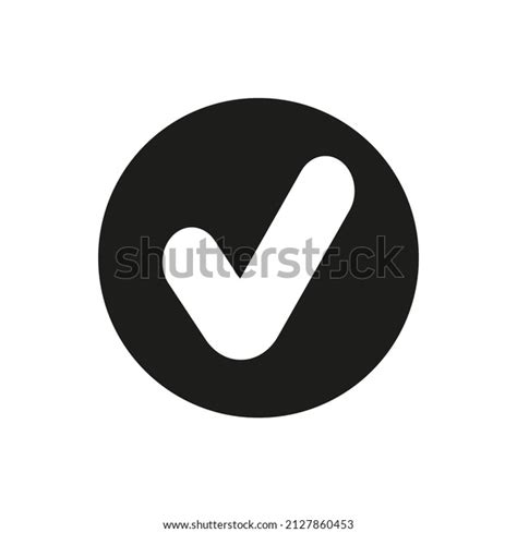 Check Mark Valid Seal Icon White Stock Vector Royalty Free