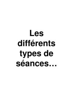 Les différents types de séances ALEXANDRA les diff 233 rents