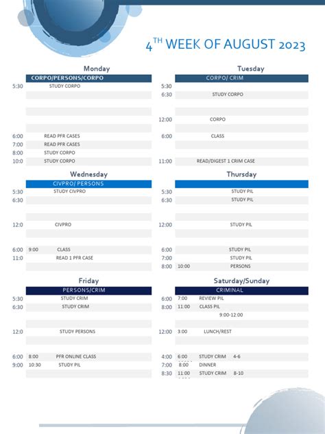 Study Schedule | PDF