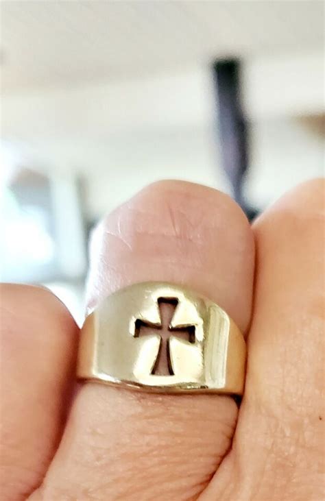 Retired James Avery Wide Cross Ring Kt Yellow Gold Size Ebay