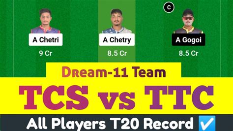 TCS Vs TTC Dream11 Prediction TCS Vs TTC Dream11 Team YouTube