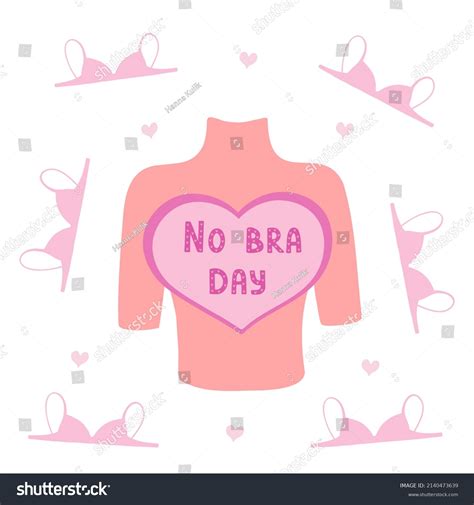 No Bra Day Vector Illustration Printing Stock Vector Royalty Free