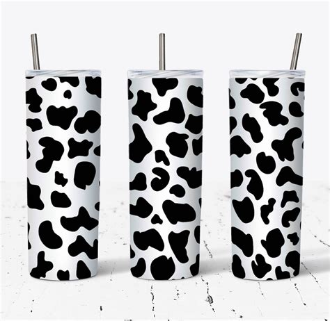 Oz Cow Print Skinny Tumbler Design Straight Tapered Etsy