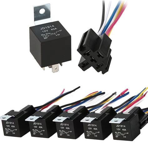 Amazon 5 Pack JD1912 12v 40A Automotive Relay Harness JD1914 40A