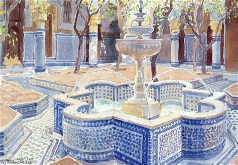 La Fontaine Bleue De Lucy Willis Lucy Willis WahooArt