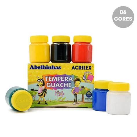 Tinta Guache 6 Cores Acrilex 15ml Acrilex ACRILEX ESCOLAR Tinta