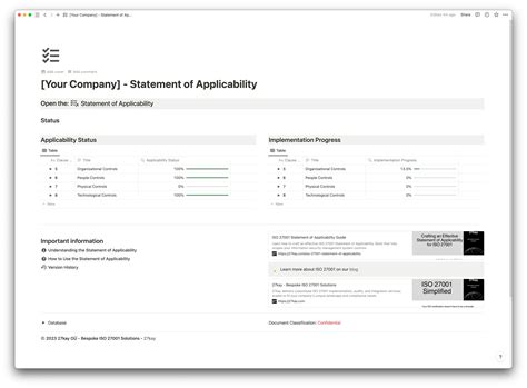 Iso 270012022 Soa Notion Template