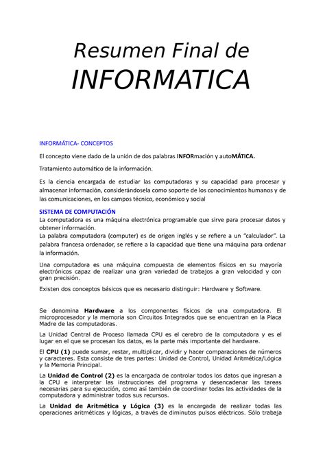 Resumen Final De Informatica Resumen Final De Informatica Conceptos