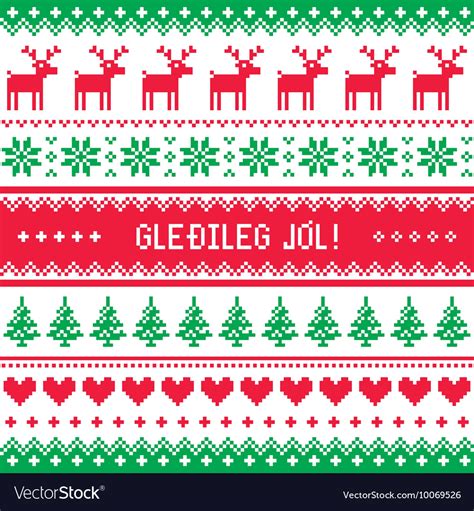 Gledileg Jol - Merry Christmas in Icelandic Vector Image