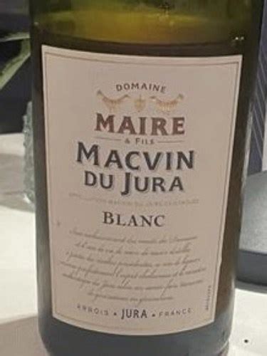 Domaine Maire Fils Macvin Du Jura Blanc Vivino France